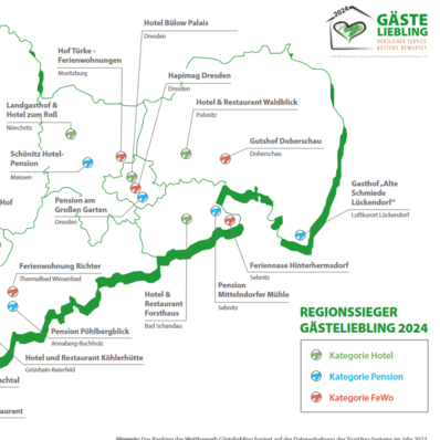 Ausschnitt Regionssieger Gästeliebling 2024 in Sachsen
