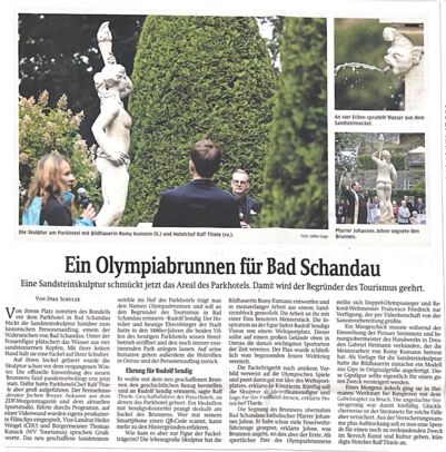 Ausschnitt Einweihung Olympiabrunnen Parkhotel Bad Schandau